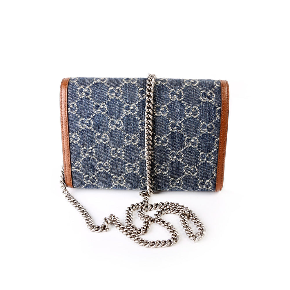 Dionysus GG Denim Mini Wallet 401231