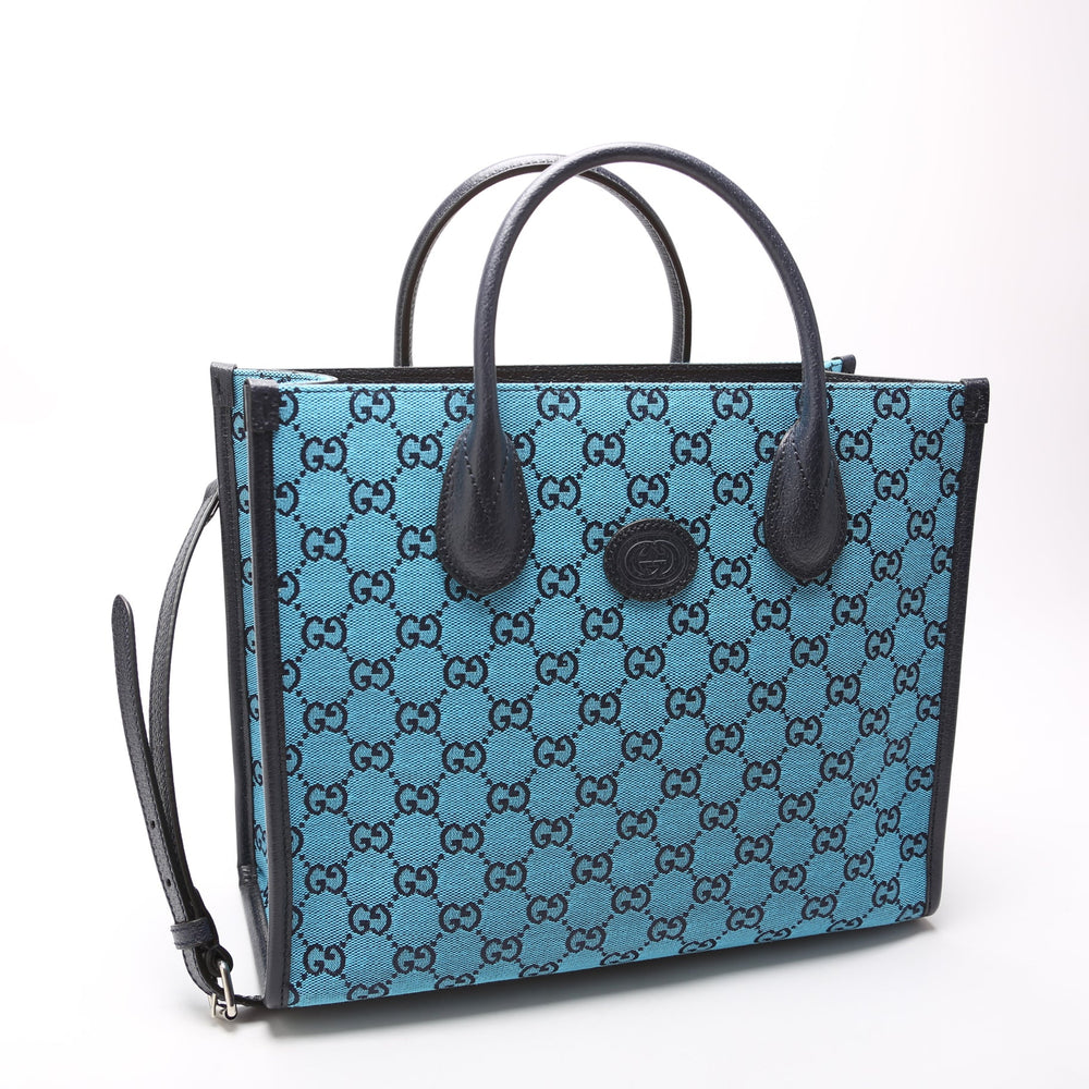 GG Canvas Interlocking GG Small Tote