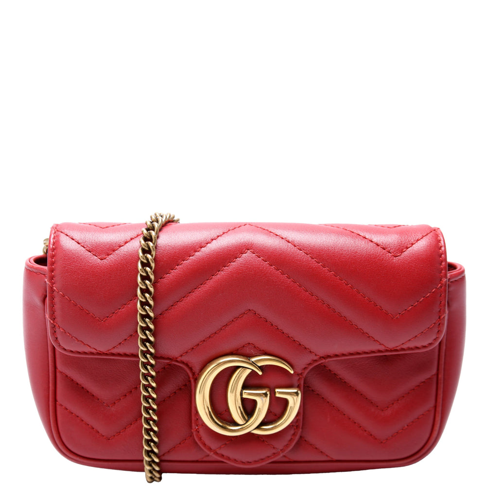 Marmont Leather Super Mini Flap Red