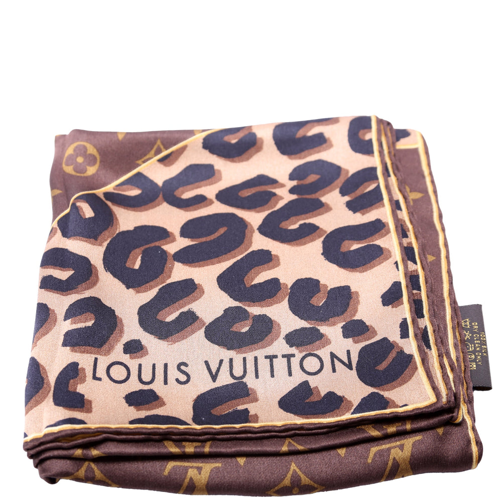 Monogram/Leopard Silk Square Scarf 66CM