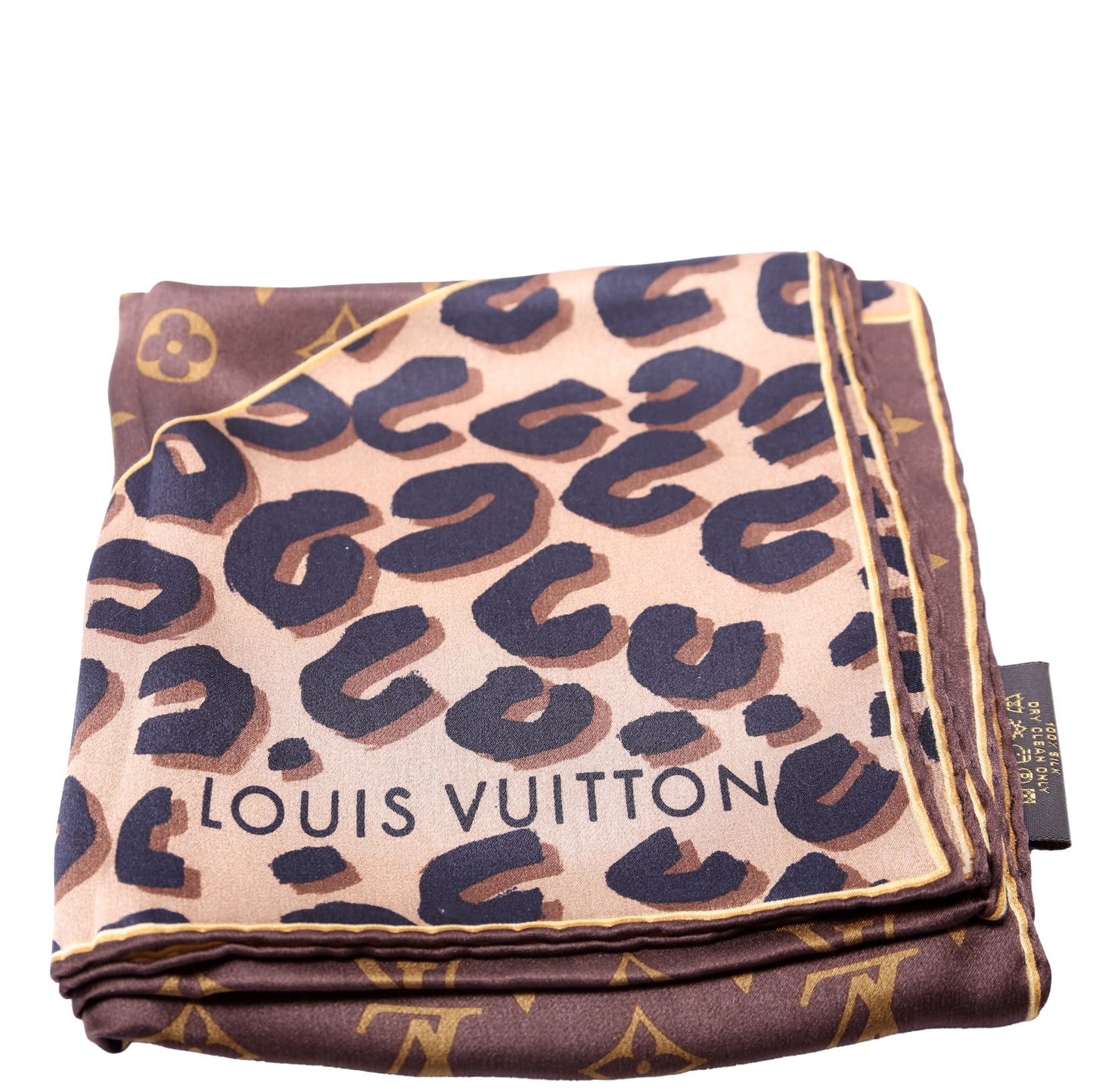 Monogram/Leopard Silk Square Scarf 66CM