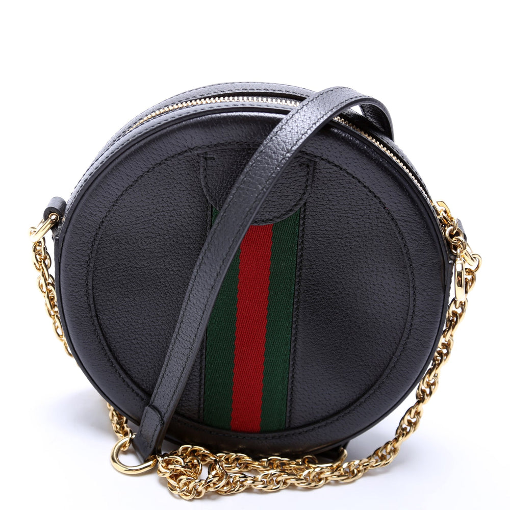 
                      
                        Ophidia Leather Round Small Crossbody Black
                      
                    