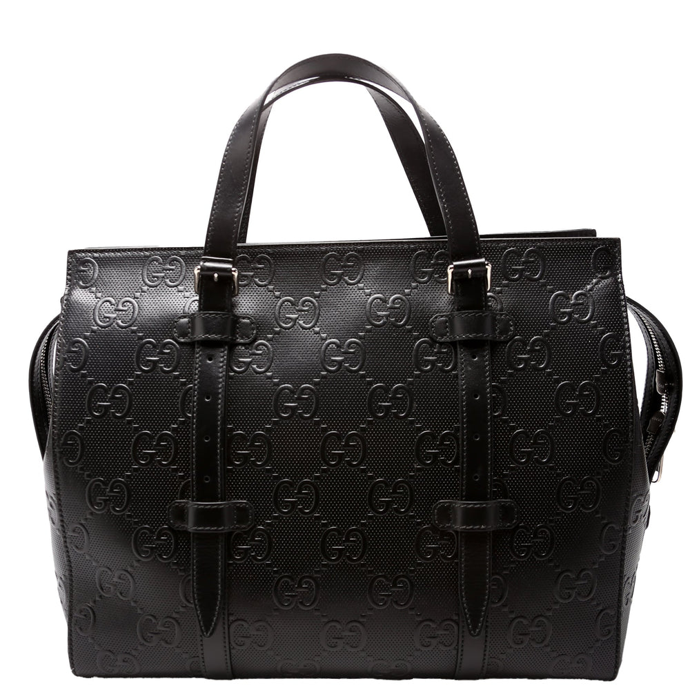 GG Embossed Tote Black