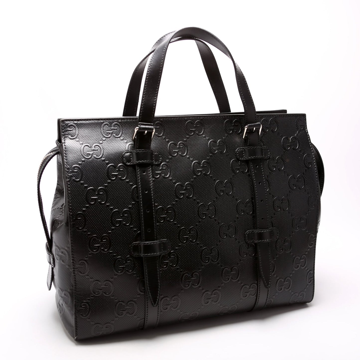 GG Embossed Tote Black